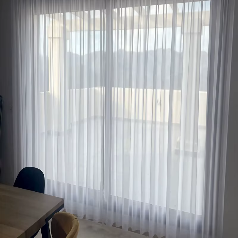 Asazal solide blanc Tulle luxueux en mousseline de soie pure fenêtre rideaux pour salon moderne Voil