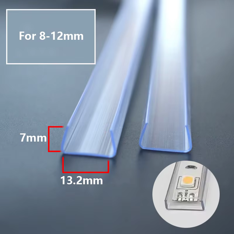Support de montage de bande Led, fente en Pvc en forme de U en plastique, diffuseur de canal de prof
