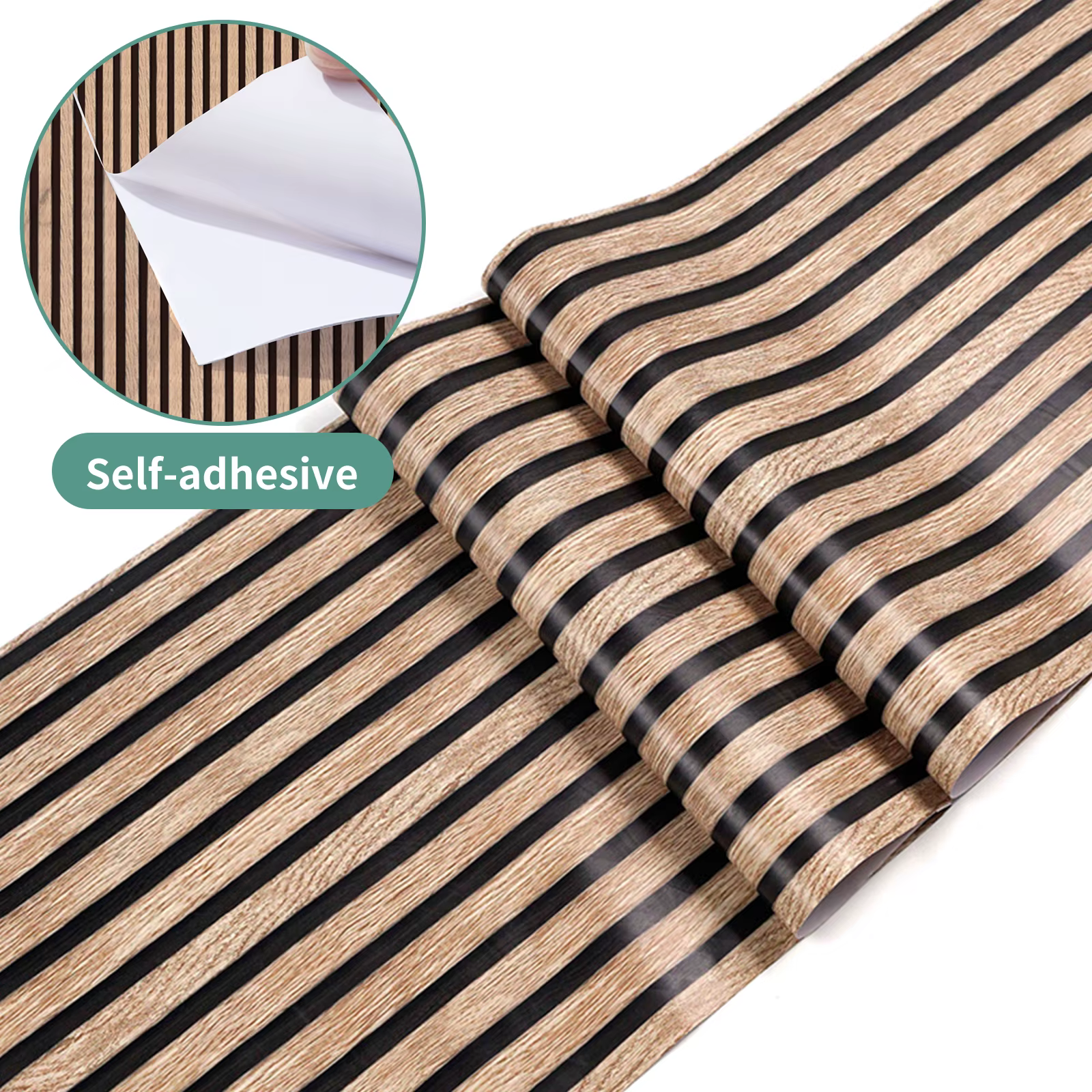 1 rouleau de papier peint auto-adhésif rétro à rayures en forme de grille, imperméable, adapté à la 