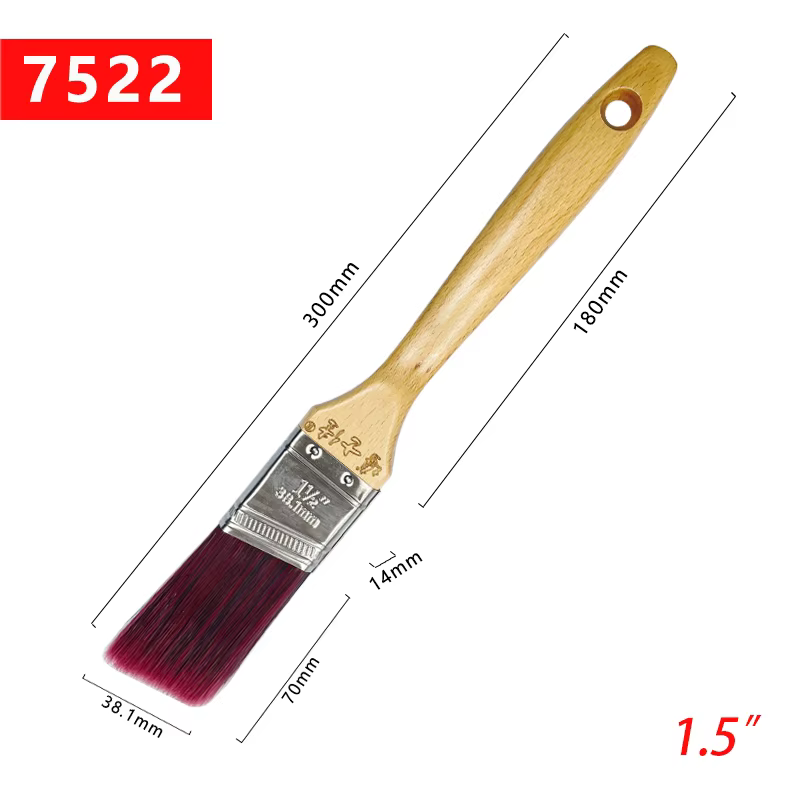 Pinceaux de peinture professionnels, pinceaux d'art, pinceaux angulaires de 1,5', 2', 2,5', 3'