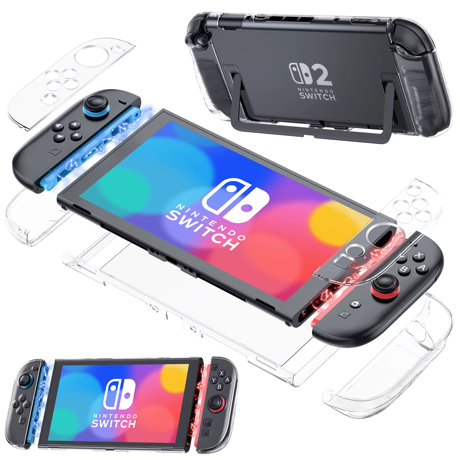 Convient pour Switch 2 2025 et étui de protection transparent, équipé d'un étui de protection pour i