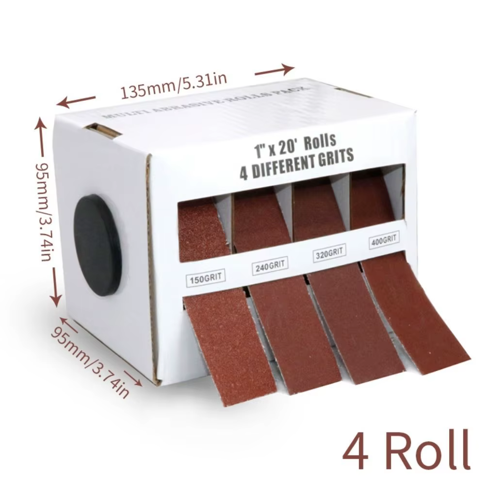 4/5/6 rouleaux de toile abrasive diamantée de grain 80/150/240/320/400/600, rouleaux de toile émeri 