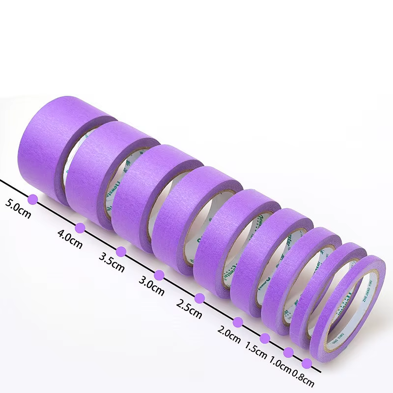 3 rouleaux 20M ruban de masquage violet 25/15/12mm ruban de peinture ruban de papier à libération pr