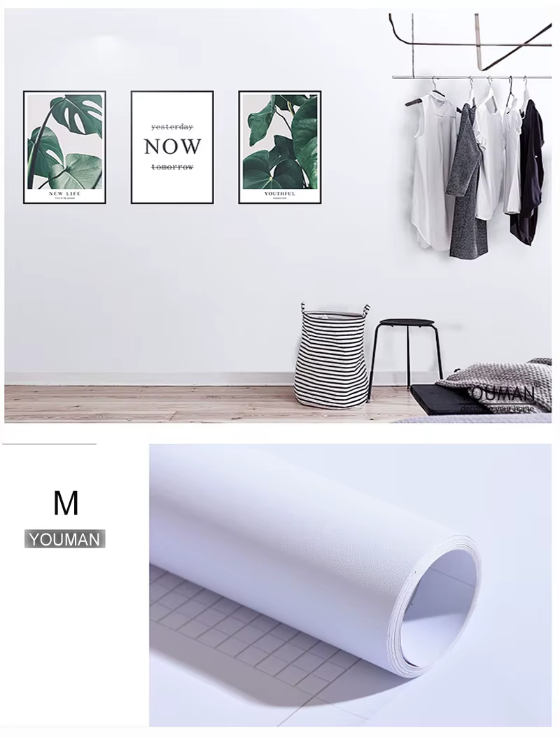 Papier peint auto-adhésif noir mat, papier adhésif décoratif en vinyle pour meubles de salon, décora