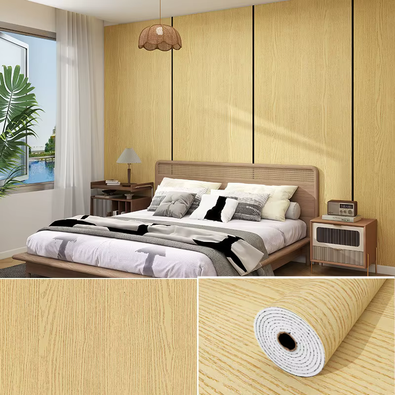 Papier peint auto-adhésif Imitation Grain de bois, autocollants muraux pour décoration murale de cha