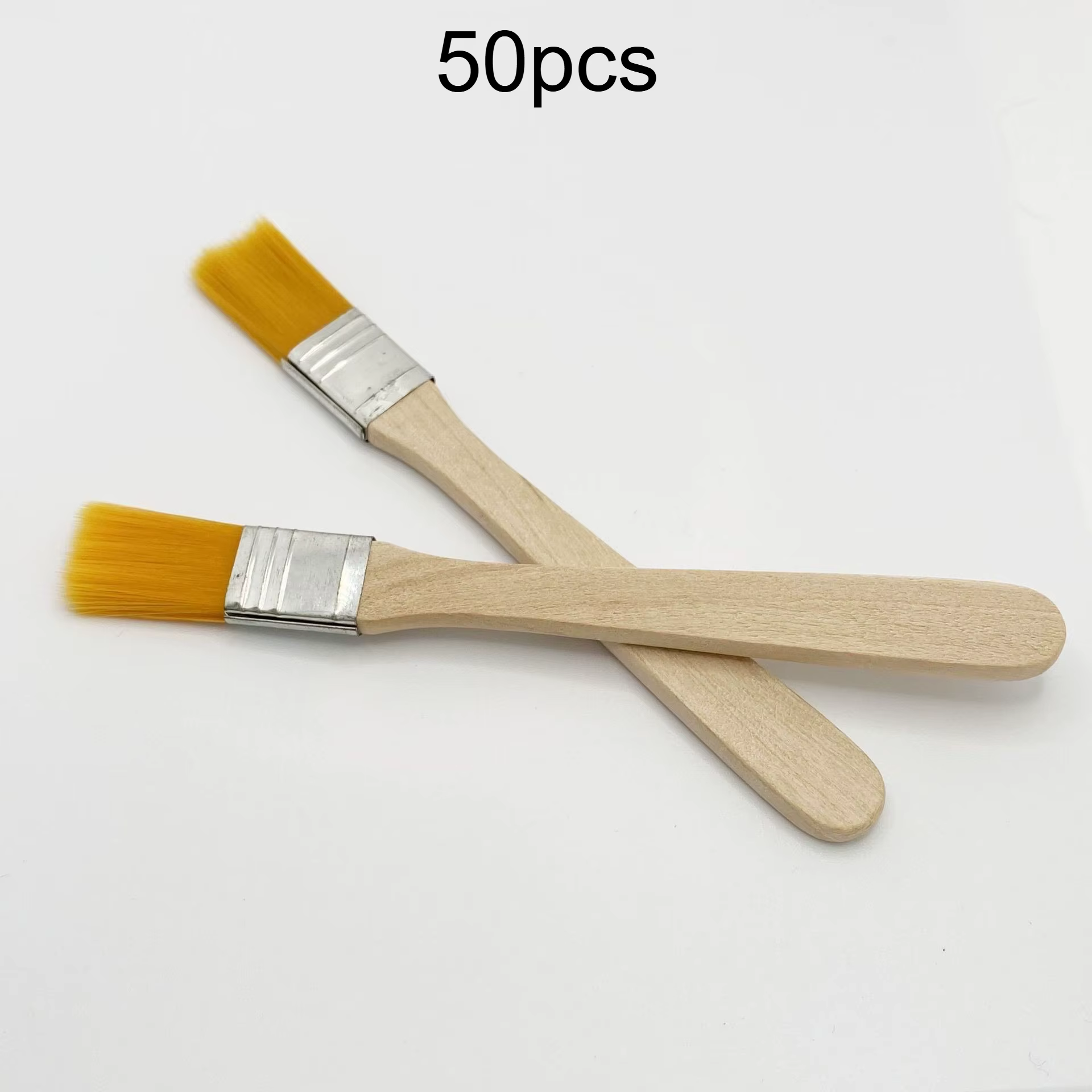 Pinceaux à peinture en Nylon avec poignées en bois, 5 pouces, poils jaunes, idéal pour mur, porte, a