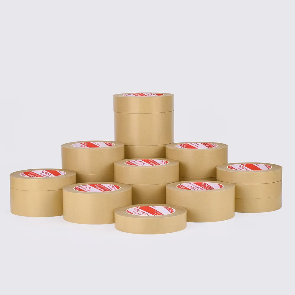 Ruban en papier Kraft auto-adhésif, ruban en papier marron, ruban d'emballage marron biodégradable, 