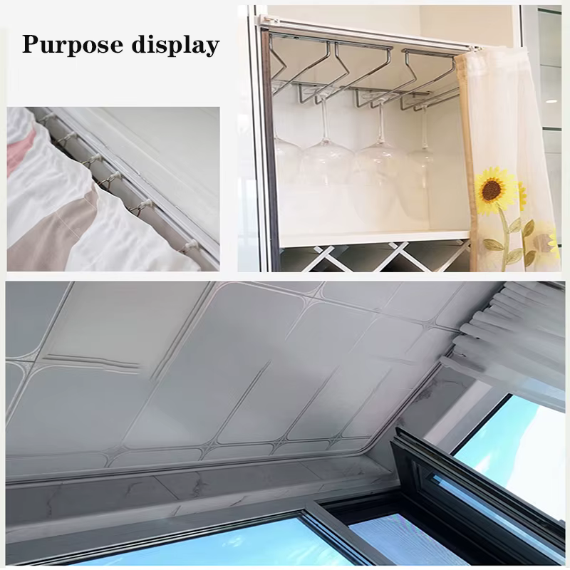 Rail de rideau auto-adhésif solide sans poinçonnage, piste coulissante Nano silencieuse, accessoire