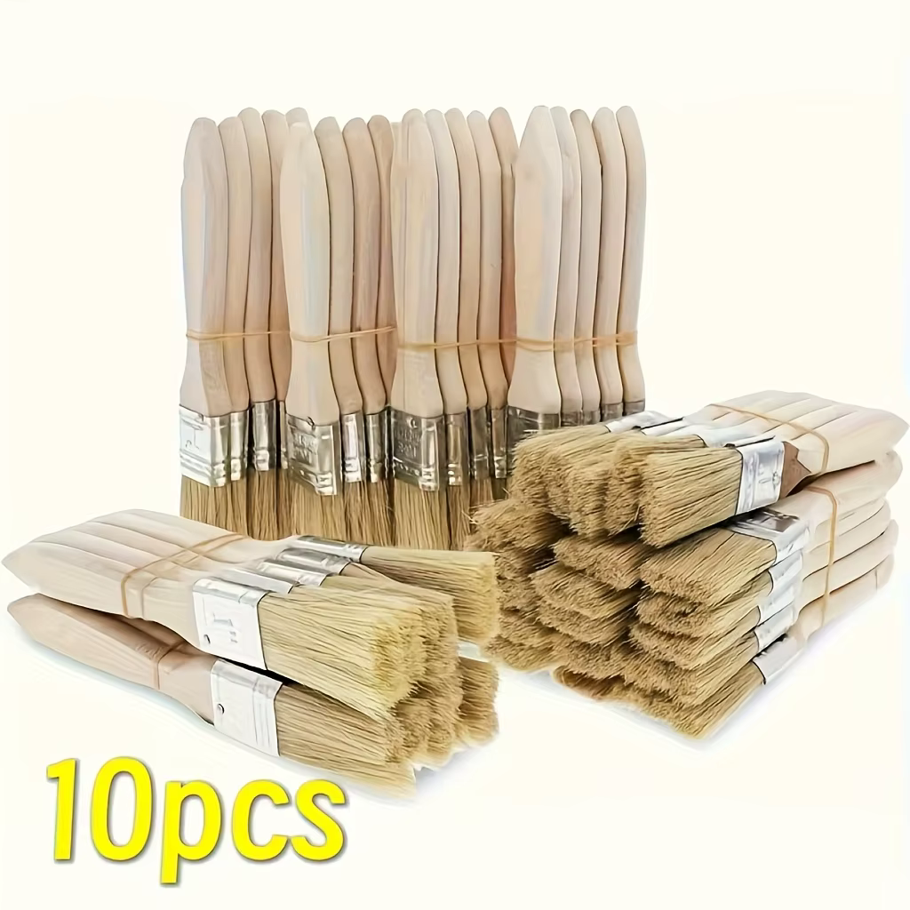 Pinceaux à crinière 10 pièces, adaptés à l'art, à l'art, à l'artisanat, au plâtrage, à la peinture, 