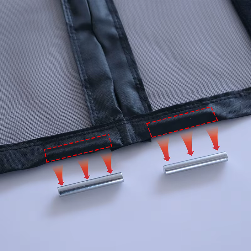 TYRESSING-Fenêtre Magnétique Noire, Taille Personnalisée, Fibre de Verre, Maille, Poignées Amovibles