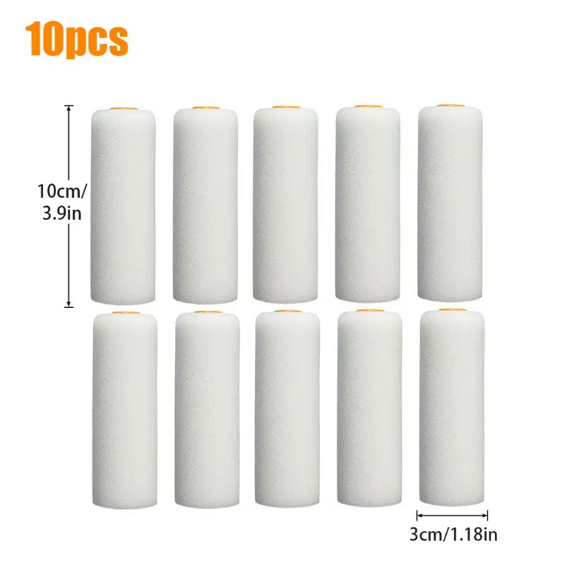 10 pièces de rouleaux à peinture en mousse à haute absorption de 4 pouces, mini rouleaux à peinture