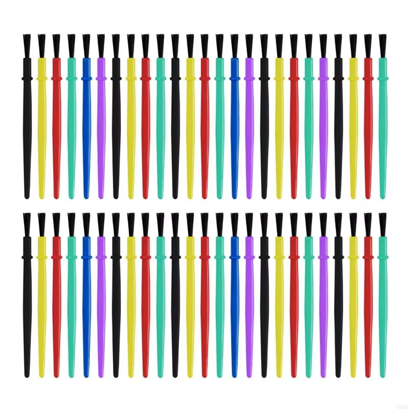 50 pcs petits pinceaux brosses cheveux en nylon Brosse d'artiste