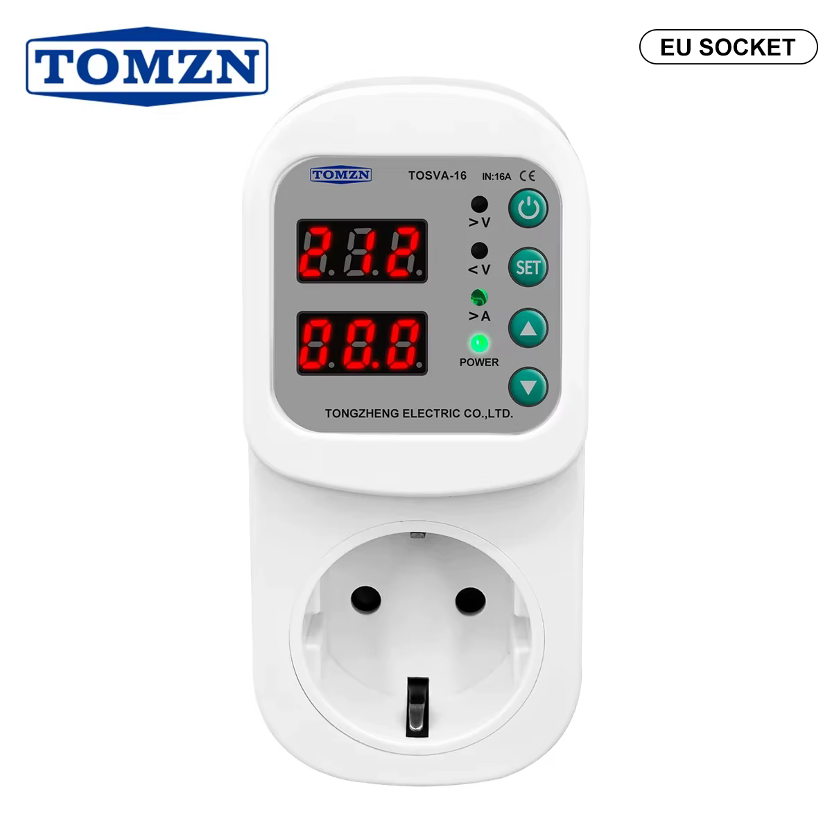 TOMZN prise de protection de courant de tension automatique AC110V 220V réglable 1-16A protecteur de