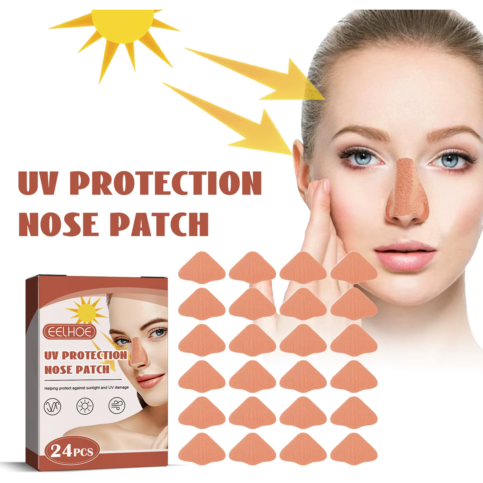 Patch protecteur pour le nez pour rafraîchir les jours d'été en plein air, protection de la peau, ré
