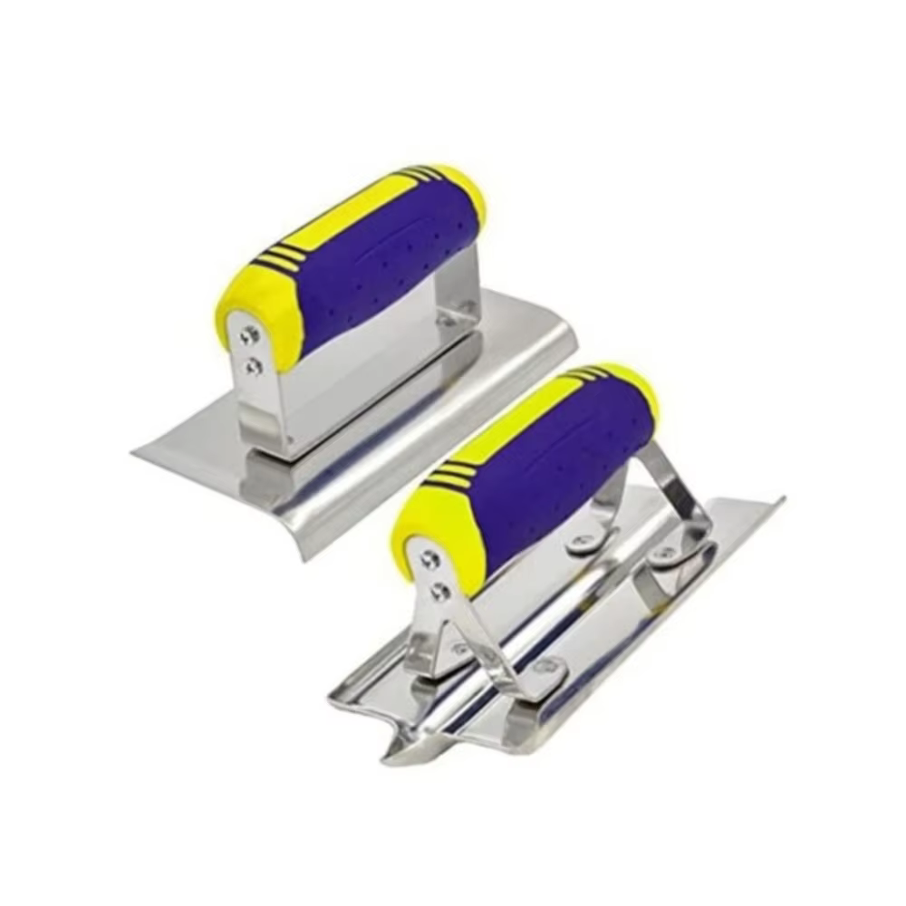 2 pièces Truelle de plâtrage en acier inoxydable, Truelle de finition pour revêtements de sol, Rainu