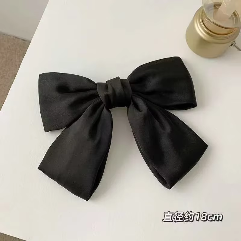 Pince à cheveux en ruban à nœud élégant pour filles, pince à cheveux Simple en Satin solide, bandeau