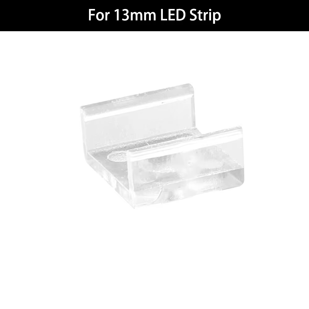 Clips de fixation de connecteur de bande LED, accessoires en plastique, montage mural en fibre, 6mm,