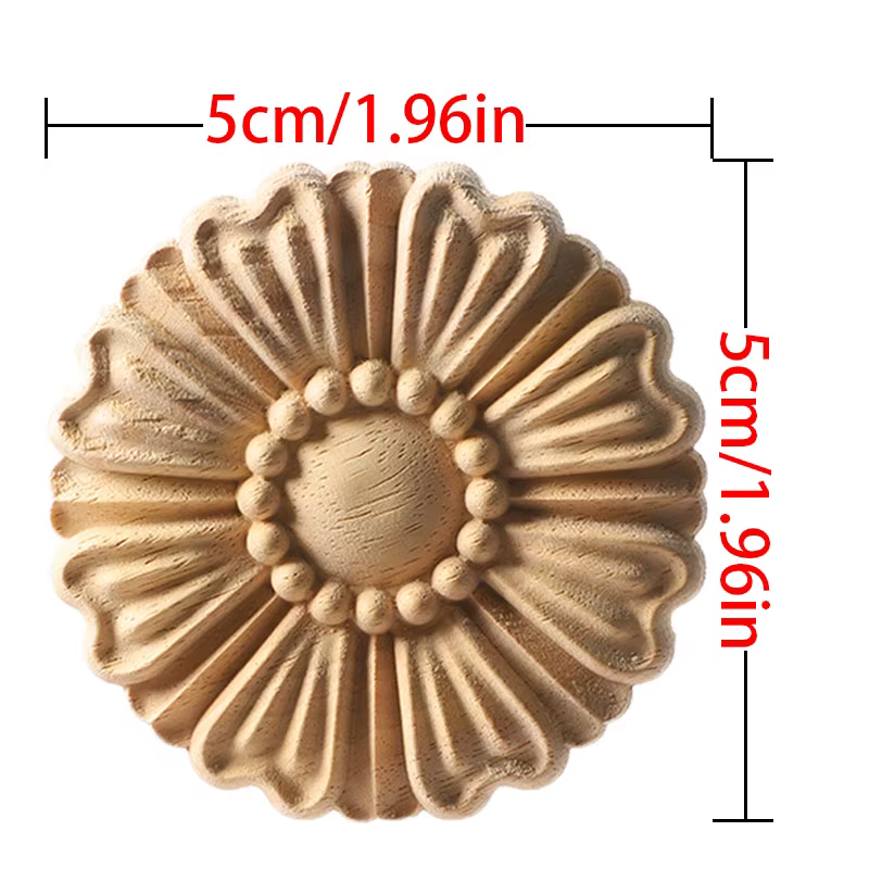 Appliques en bois sculpté pour meubles, armoire, cadre non peint, moulures en bois, décalcomanie, dé