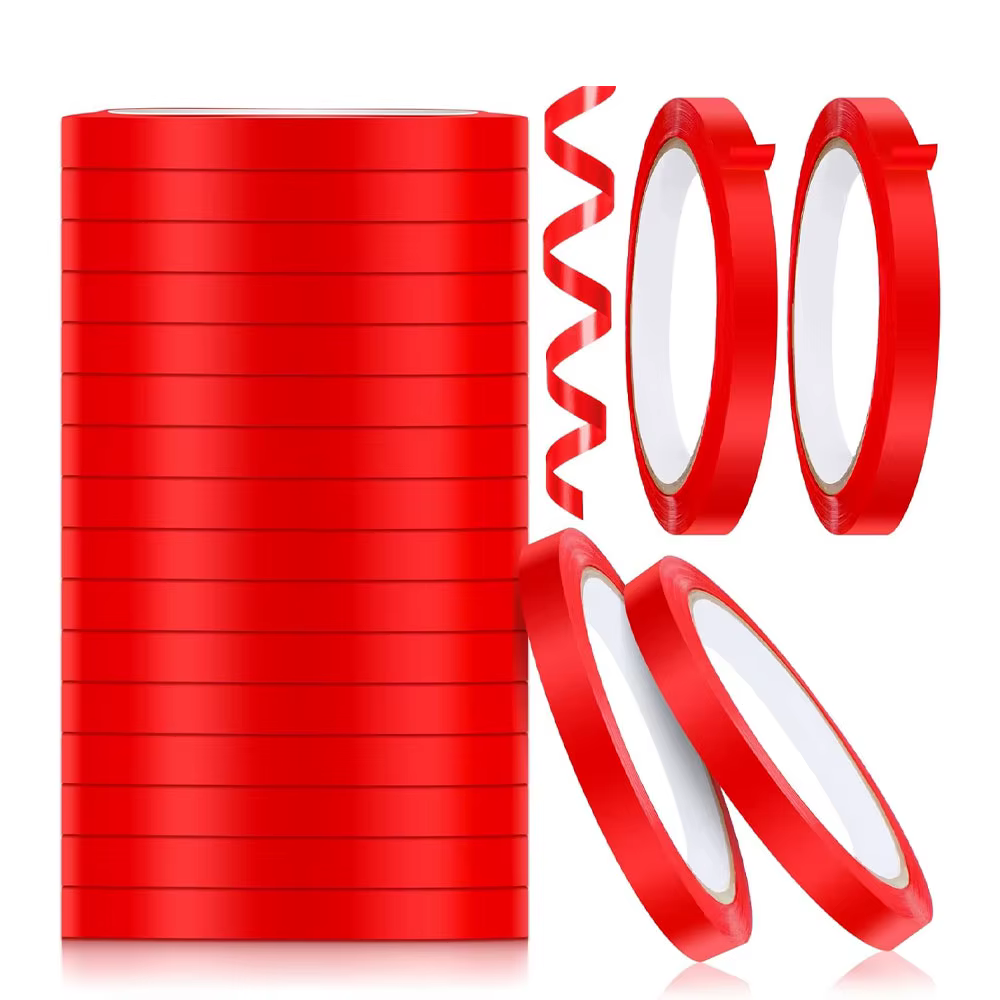 10 rouleaux de ruban adhésif rouge pour sceller les sacs en plastique, pour sceller les aliments en