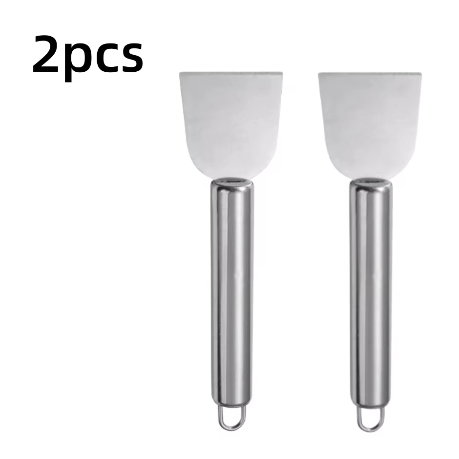 Lot de 2 grattoirs de nettoyage polyvalents en métal pour taches d'huile de cuisine, pelle de dégivr