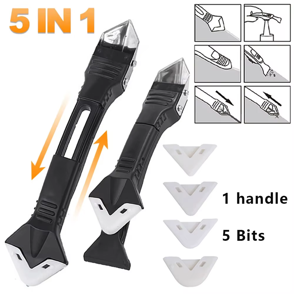 Grattoir en Silicone 5 en 1, ensemble d'outils de dissolvant lisse, finition de calfeutrage, Kit de 