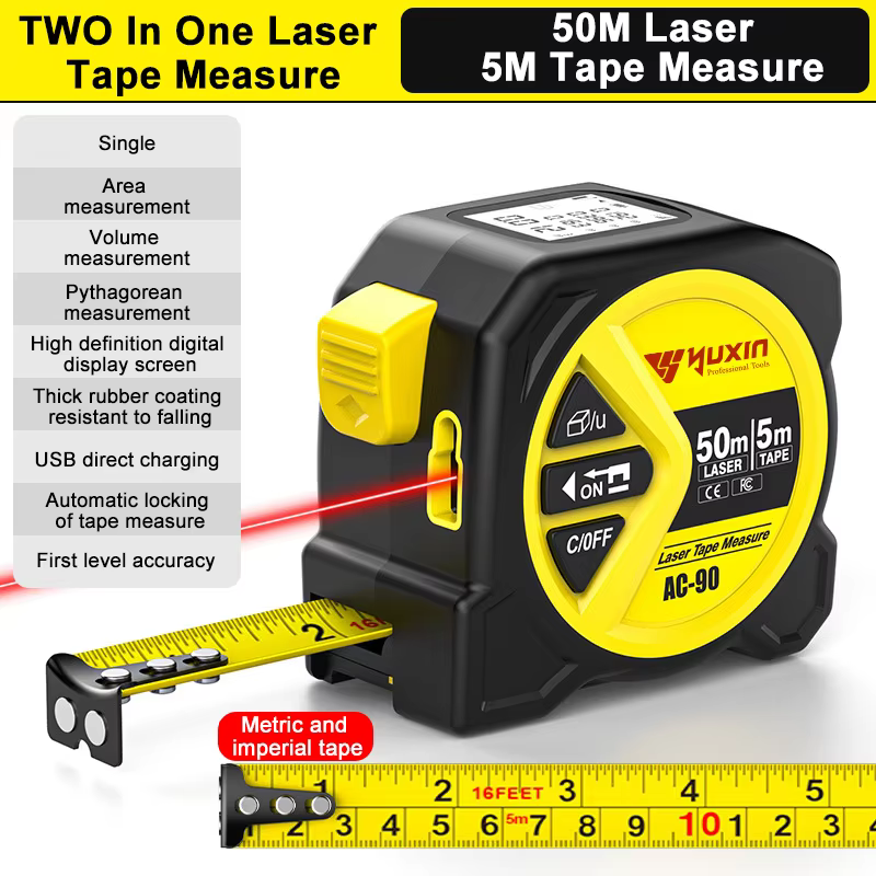 Ruban à mesurer Laser 3 en 1, télémètre numérique de haute précision pour la Construction domestique