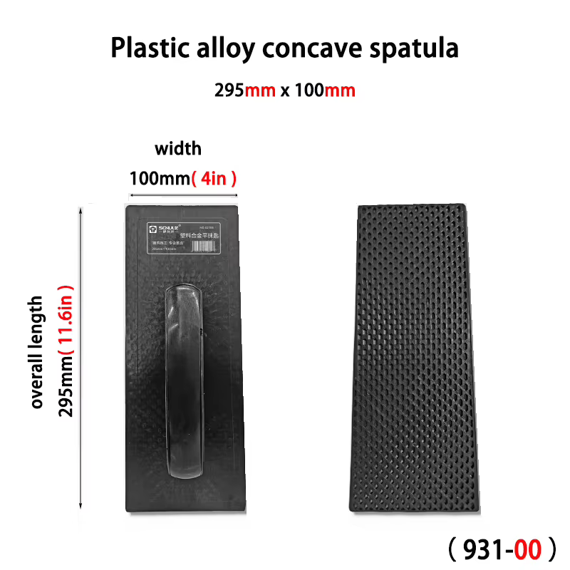 Plaque de plâtrage en alliage plastique à surface concave, épaissie avec rainures, pour application