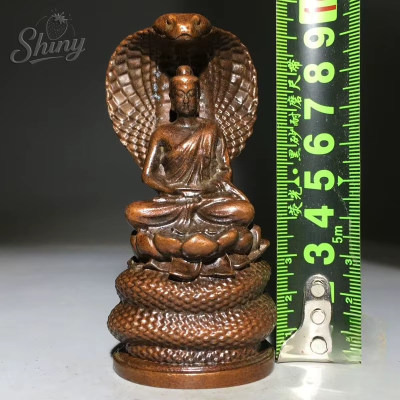 Statue de Bouddha antique protégée par Naga, sculpture bouddhiste vintage, décoration spirituelle po