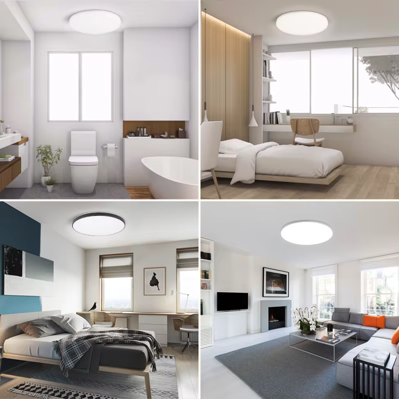 Plafonnier Bambou Led Rond Étanche De 18W, 30W,40W,Decken Lampe Led Luminaire De Plafond Pour Cuisin