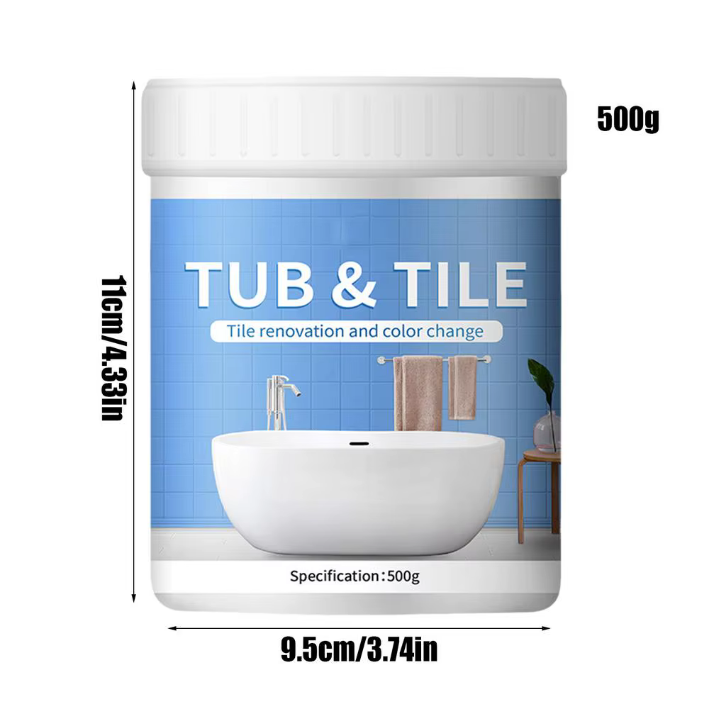 Kit de peinture pour carrelage de salle de bain 500g, blanc, à base d'eau, séchage rapide, kit de ré
