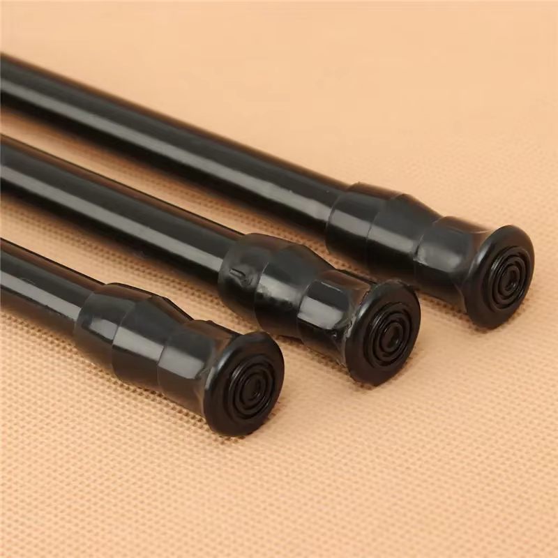 Noir nouveauté extensible réglable ressort Tension tige Rail pôle fenêtre rideau rideau de douche ga