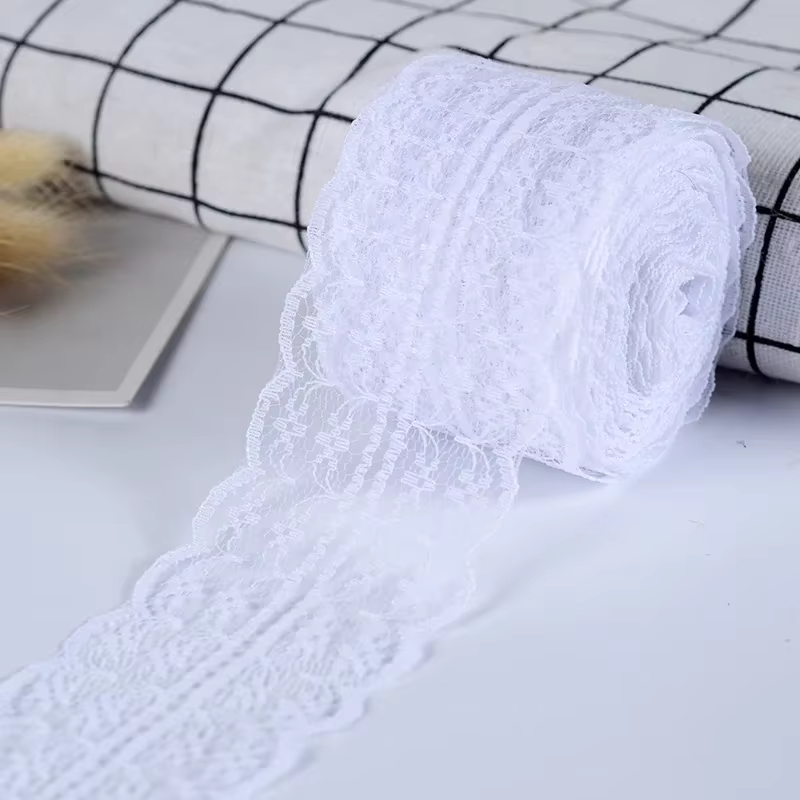 Rouleau de ruban en dentelle de 10 mètres/rouleau, 43mm, matériel fait à la main, tissu à coudre pou