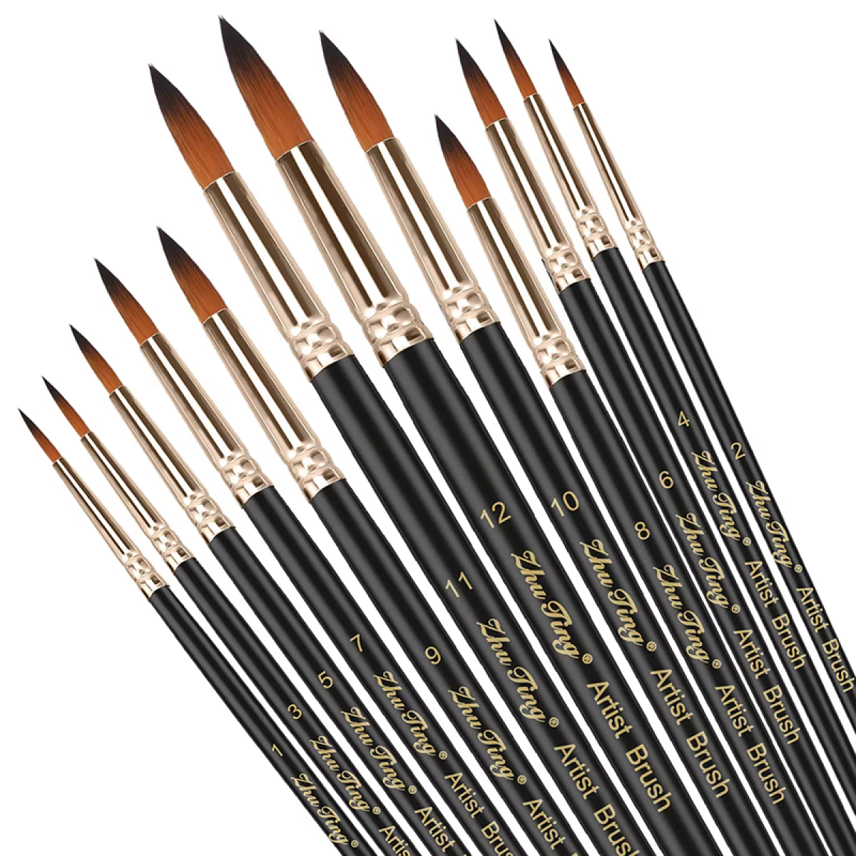 Ensemble de pinceaux professionnels pour peinture à l'huile, pinceau acrylique, embout rond et point