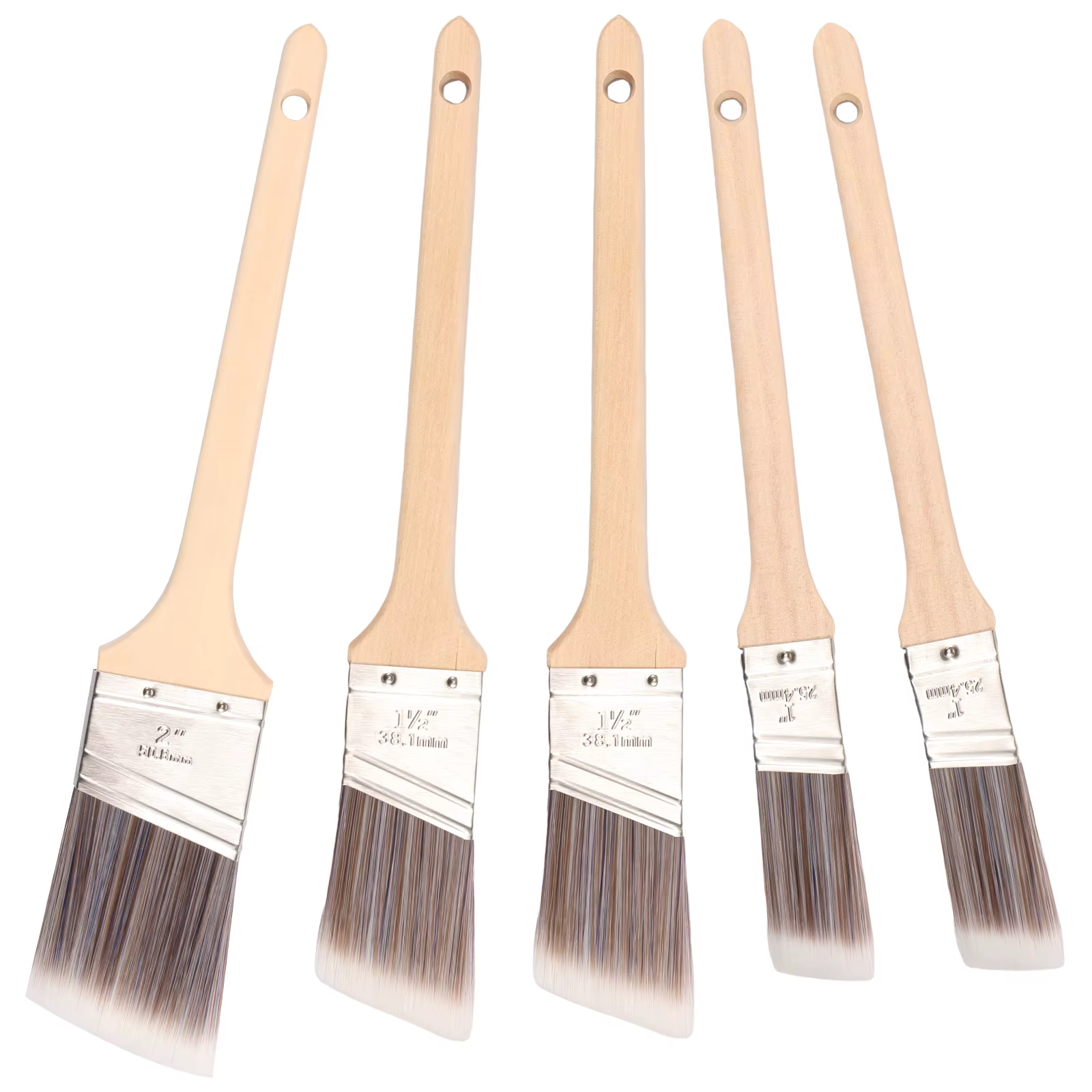 Ensemble de pinceaux à peinture pour ceinture coudée en bois Verstaile, manche en bois, facile à uti