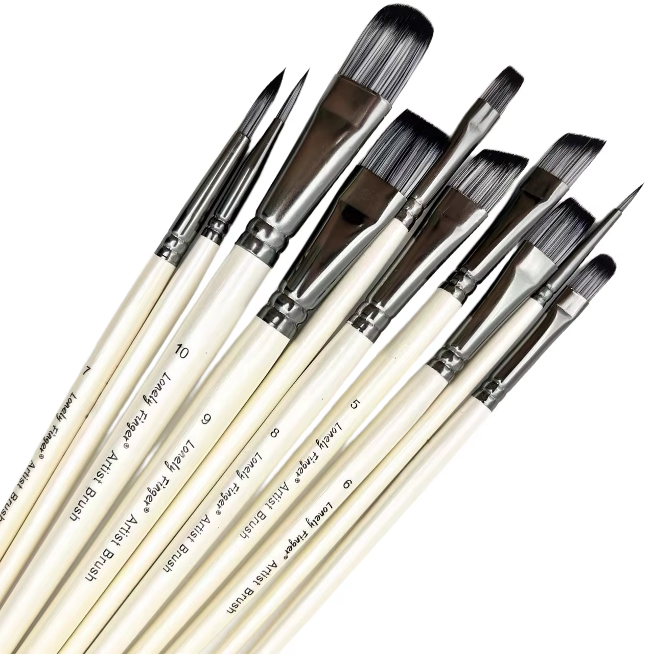 Ensemble de pinceaux de peinture d'artiste, 10/20 pièces, différents pointes de poils en Nylon, Kit 
