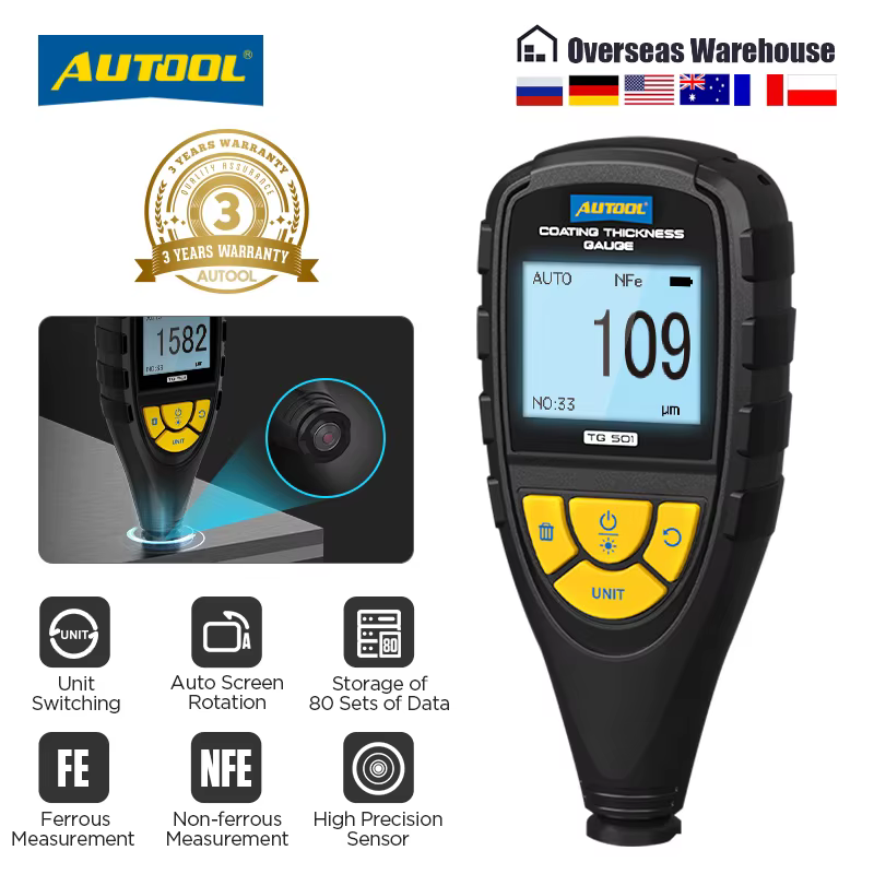 AUTOadvocate-Jauge d'Épaisseur de Revêtement LCD, Testeur de Jauge de Profondeur de Peinture de Voit