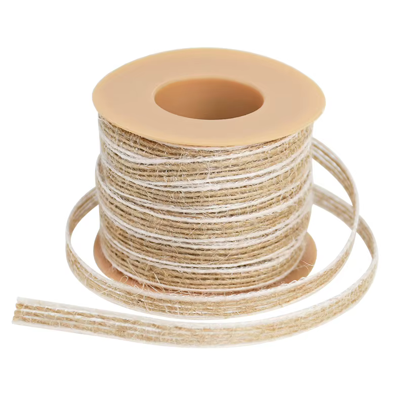 Rouleaux de toile de jute avec dentelle, ruban hessien, décoration vintage rustique pour mariage et