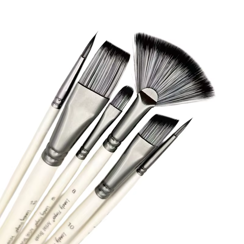 Ensemble de pinceaux à peinture, 6 pièces, pinceaux de peinture artistique pour aquarelle acrylique,