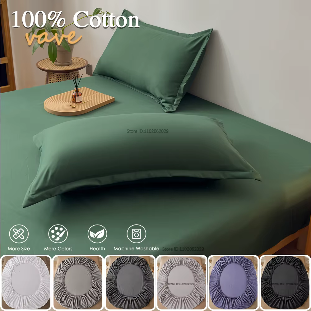 Drap-housse en coton 160x200 90x200cm, couleur unie, avec bande élastique, housse de matelas réglabl