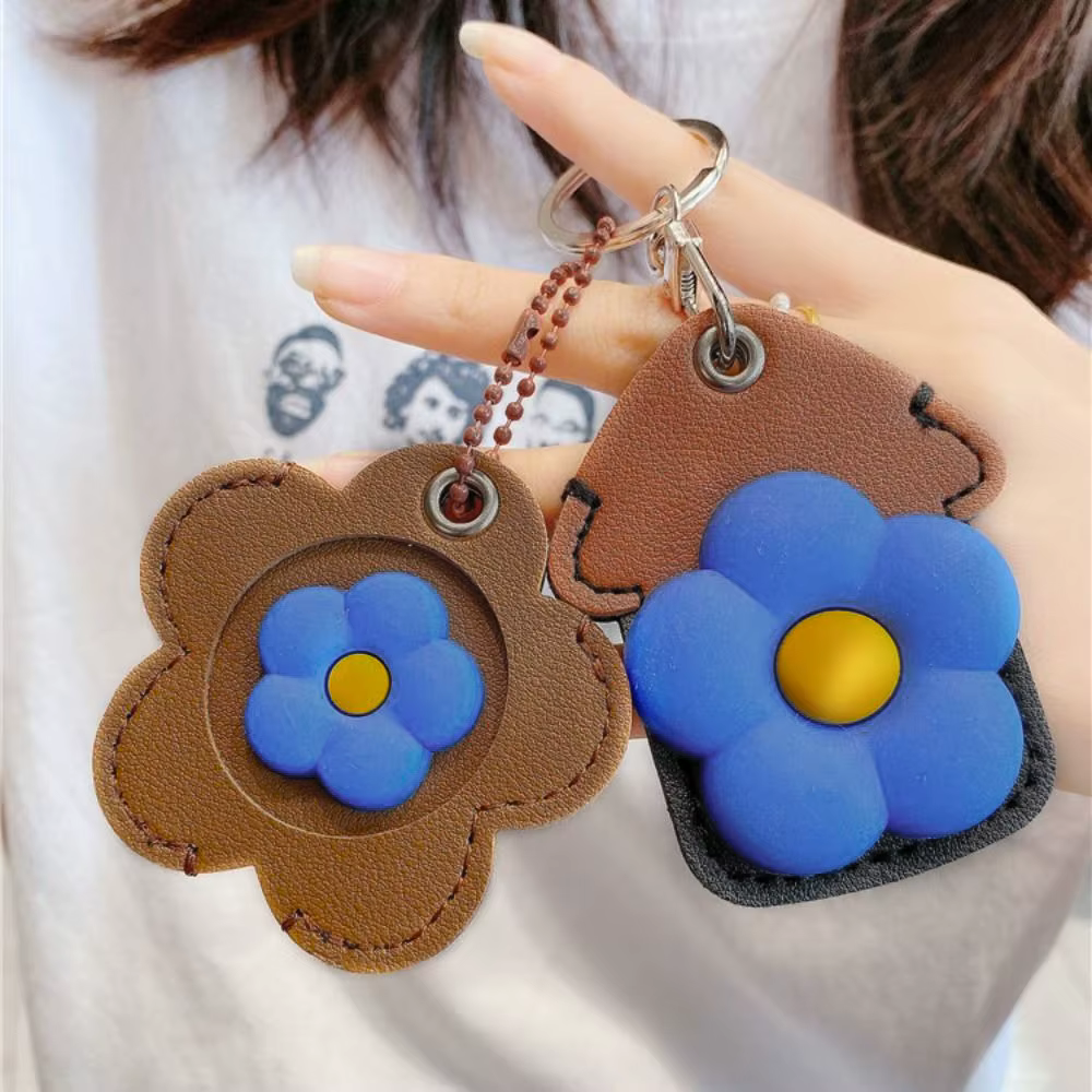 Étui de protection drôle porte-clés fleur mignon doux maison porte-clés carte porte-clés pendentif f