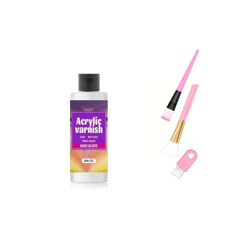 Vernis acrylique 60/120/200ML, finition brillante, protection pour peintures, mastic étanche Non jau