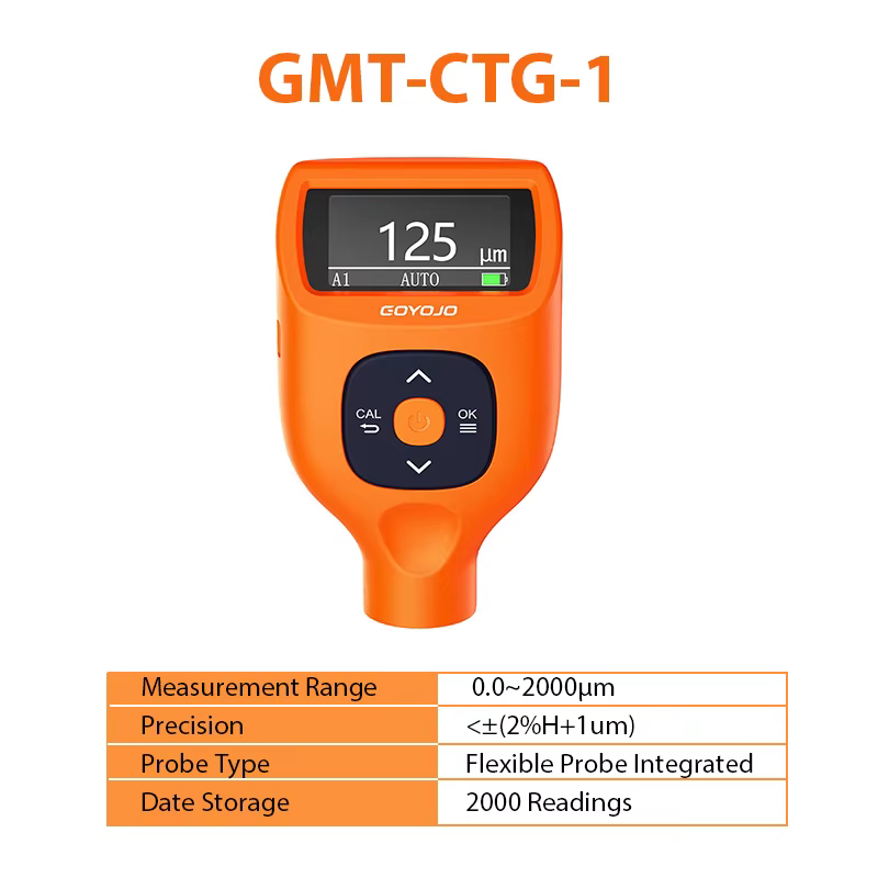 Jauge d'épaisseur de revêtement 0,0~9900μm avec sonde flexible, écran LCD CTG, testeur de revêtement