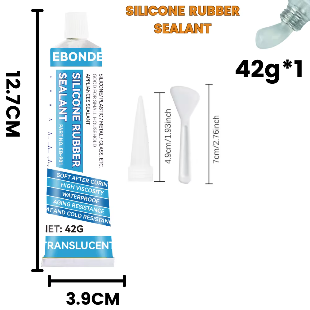Mastic en caoutchouc de Silicone, adhésif étanche pour la liaison du Silicone/plastique/métal/verre,