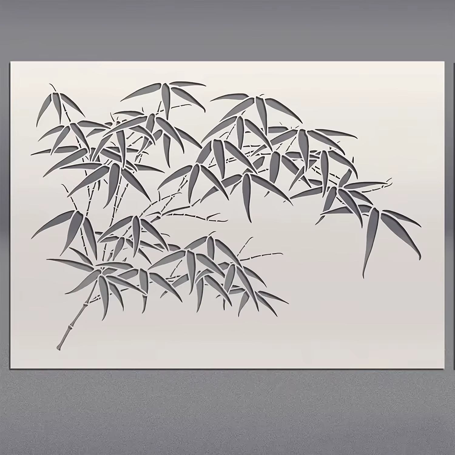 Pochoir en bambou motif feuilles 11,7*8,3 pouces pour la peinture au pinceau, gabarits de dessin pou