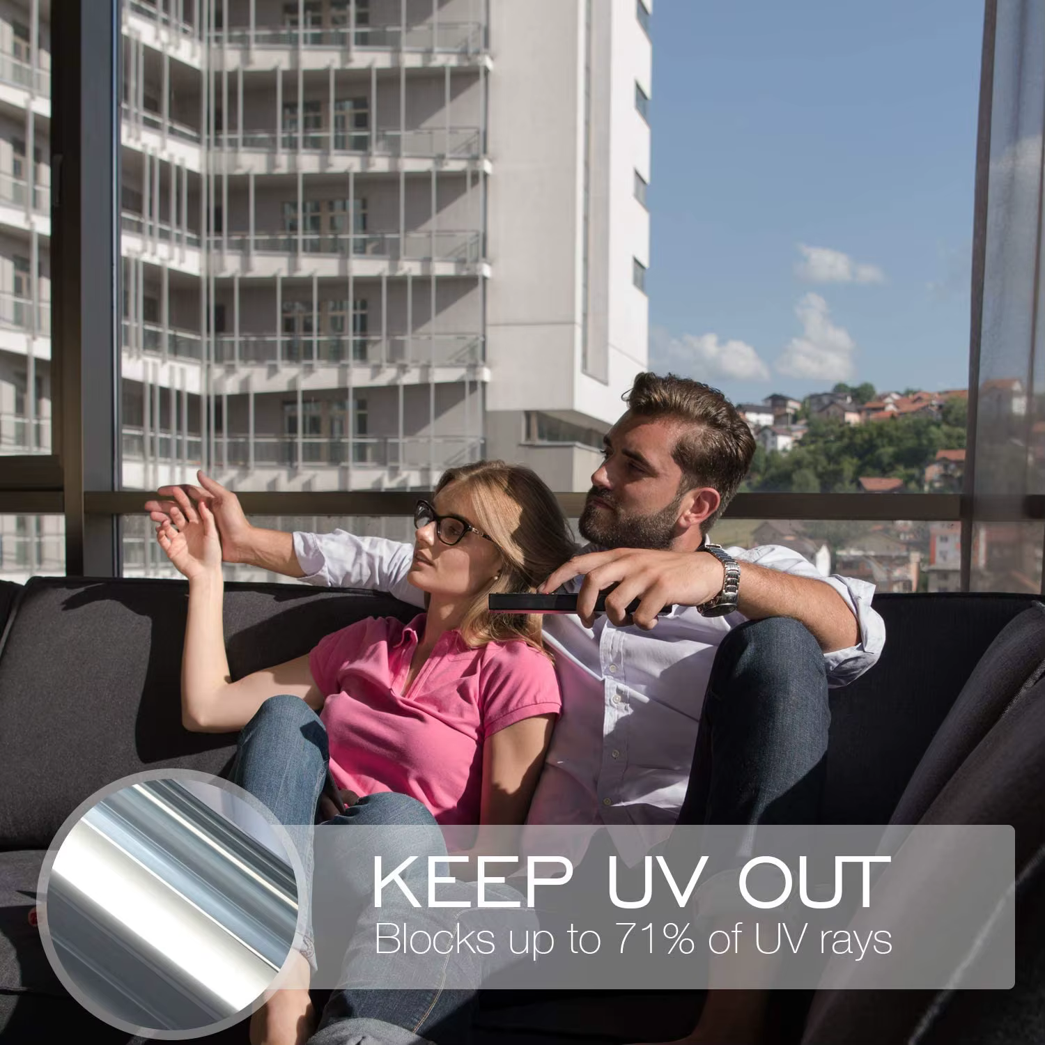 Film de fenêtre miroir unidirectionnel multi-tailles, autocollant de verre bloquant le soleil, contr