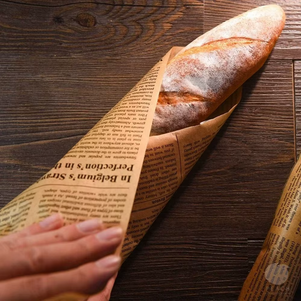 1 ensemble de papier parchemin de cuisson, rouleau de 5m, papier de cuisson antiadhésif, conception d'impression de journaux, papier d'emballage alimentaire pour la cuisson du pain de biscuits