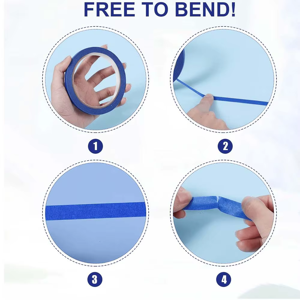 3 rouleaux de ruban bleu