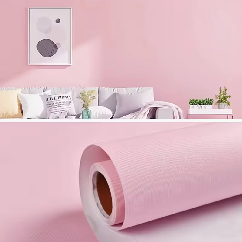 1 rouleau de papier peint auto-adhésif de couleur macaron