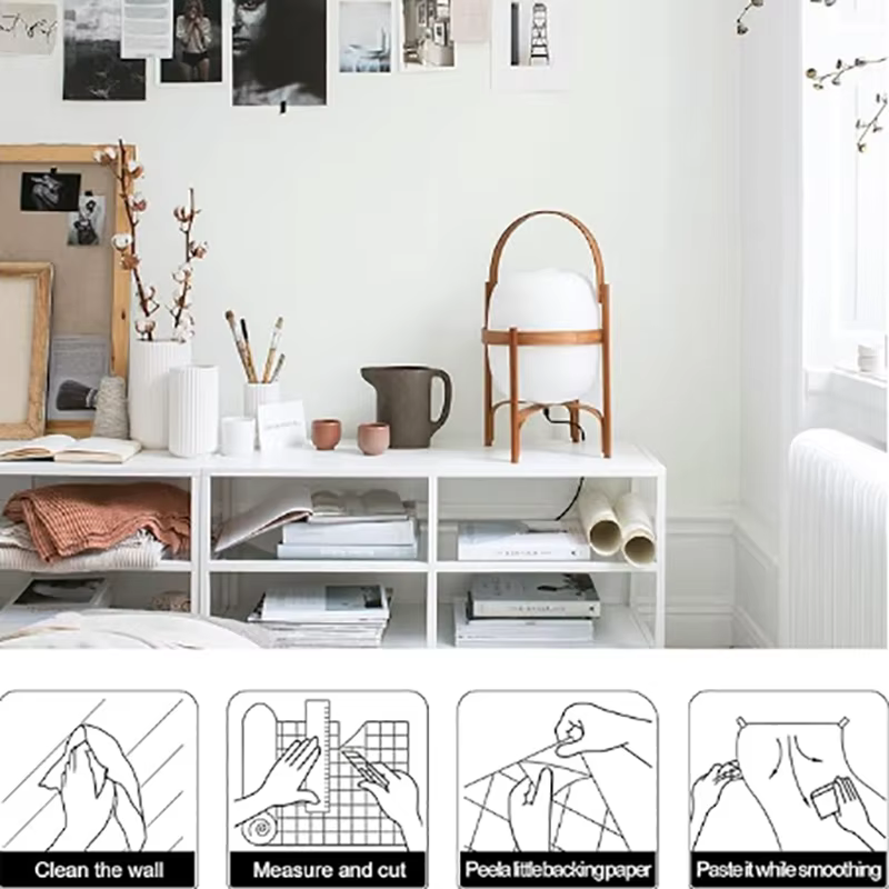 1 rouleau de papier peint macaron auto-adhésif imperméable et résistant aux taches de 40 cm pour la décoration de la chambre à coucher et du salon