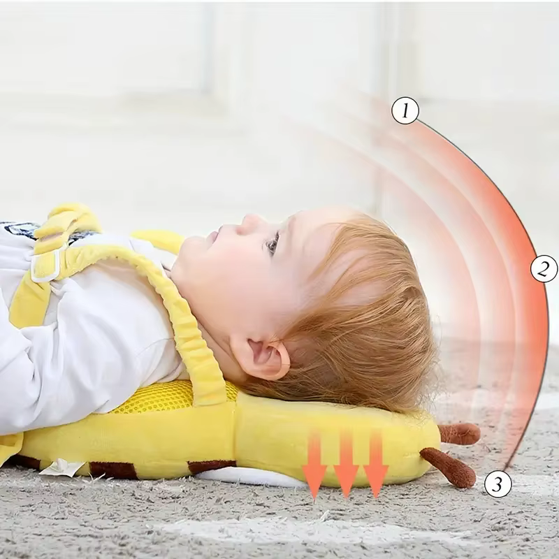 Oreiller de dos pour bébé, protection de tête, coussin Anti-chute, mignon abeille, coussin doux, protection de tête pour enfants, coussinets de sécurité pour la marche des tout-petits